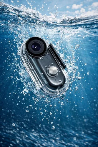Vista 7 de JETO Mini cámara corporal 4K, cámara de acción POV con clip con cordón magnético, clip trasero giratorio, gran angular de 150°, funda impermeable