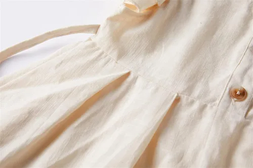 Vista 5 de Niyage Vestido sin mangas para niños pequeños, vestidos de fiesta casuales para niñas, de algodón, con lazo y lazo, vestido bohemio casual