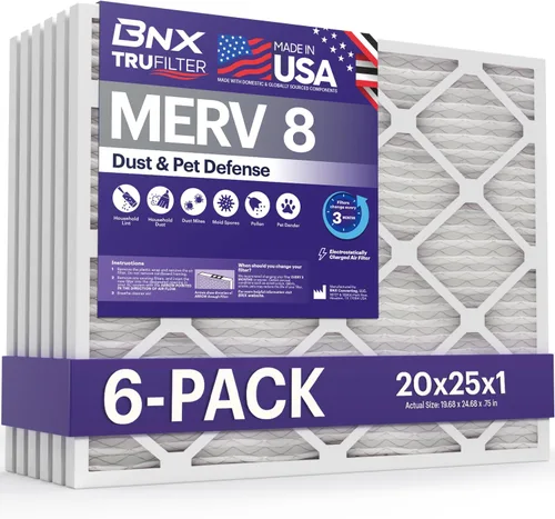 Vista 21 de BNX TruFilter - Filtro de aire MERV 8 de 10 x 10 x 1 pulgadas (paquete de 6) – Fabricado en Estados Unidos – Defensa contra polvo y mascotas