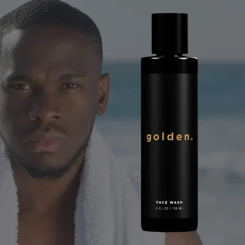Vista 5 de Golden Grooming Co. - Jabón facial para hombre, aloe vera y vitamina E, limpiador facial natural para pieles sensibles y grasas, lavado de espuma