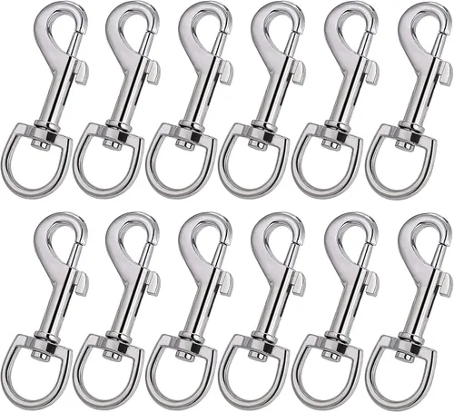 Vista 8 de Hanlongyu - Ganchos giratorios de metal resistente para correa de perro, de acero inoxidable, multiusos, hebilla de resorte para mascotas