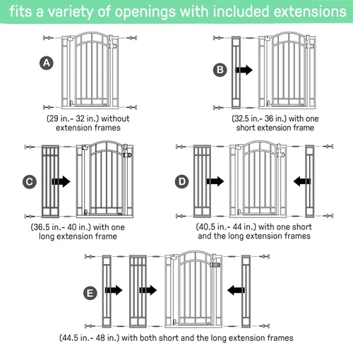 Vista 9 de Ingenuity Puerta decorativa extra alta para bebé y puerta para perro, 28.5-48 pulgadas de ancho, 36 pulgadas de alto, montaje de hardware o a Blanco