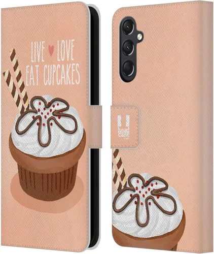 Vista 347 de Head Case Designs Assortment Cupcakes Happiness Leather Wallet Case Compatible with Samsung Galaxy A07 4G Surtido