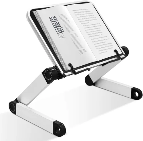 Vista 9 de Soporte de libro para lectura, soporte de libro con base giratoria de 360° para leer manos libres, soporte de libro de cocina, soporte de base