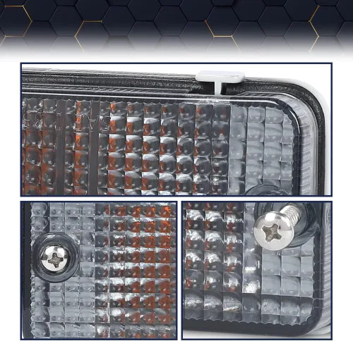 Vista 4 de PIT66 Luz de señal de giro compatible con Toyota Pickup 1984 1985 1986 1987 1988 Lente ahumada del lado izquierdo del conductor y del lado derecho