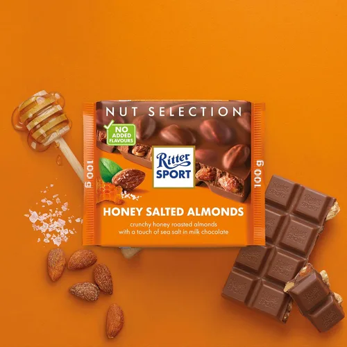 Vista 3 de Ritter Sport Almendras Sal Miel 3.53 oz
