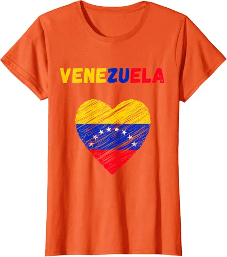 Vista 70 de Camiseta con la bandera venezolana con corazón de Venezuela, Negro