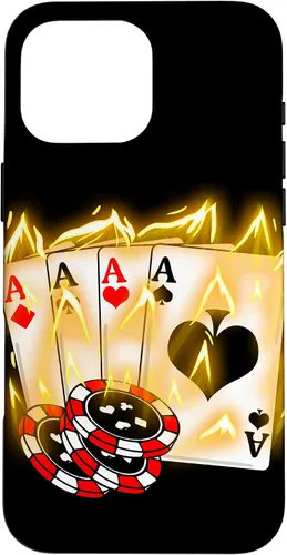 Vista 19 de Burning Four Aces Poker Cool Quad Aces Poker Player Gift Case for iPhone 17