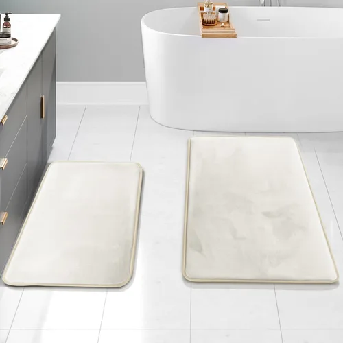 Vista 45 de Clara Clark tapete para baño, regadera o tina, de gomaespuma, negro, antiderrapante Camel Oro