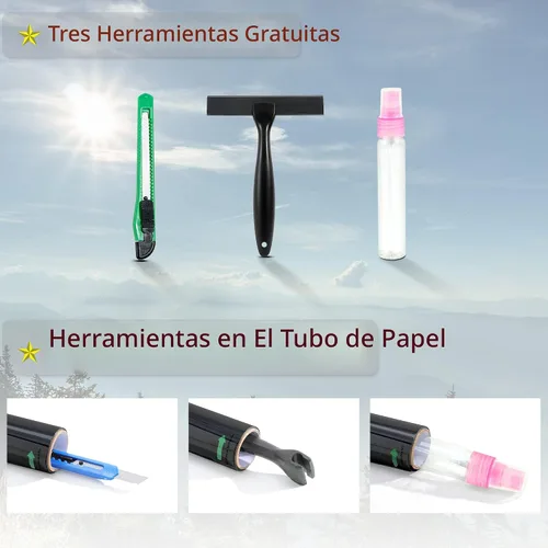 Vista 2 de FuFin Película de privacidad unidireccional para ventana con herramientas de instalación, material PET de alta calidad, control de calor, 99%