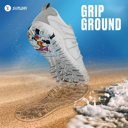 Vista 6 de Simari Zapatos de agua para mujer, hombre, natación, playa, piscina, deportes acuáticos, secado rápido, estilo descalzo, buceo, surf y caminar
