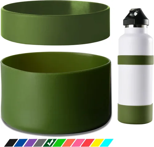 Vista 10 de Greant Funda protectora doble para botella de agua compatible con Hydro Flask, funda flexible de silicona compatible con funda Hydroflask, funda