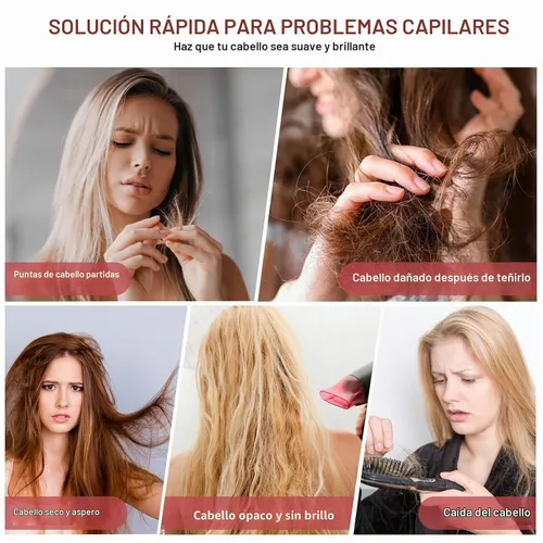 Vista 5 de Mascarilla capilar para cabello dañado, seco, encrespado, rizado, acondicionador de tratamiento de queratina, mascarilla capilar con aceites de coco