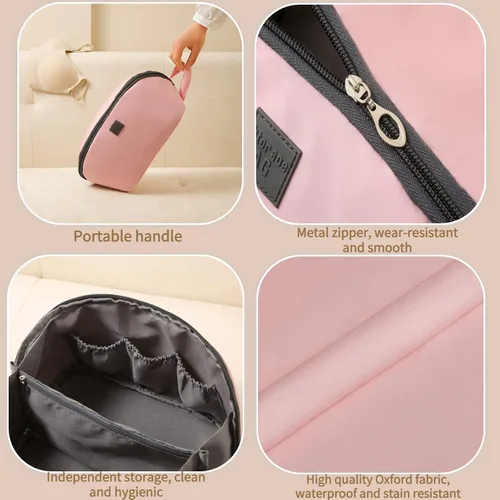 Vista 5 de Bolsa organizadora de ropa interior de viaje, bolsa de almacenamiento de ropa interior con forro, bolsa de almacenamiento de cubo de embalaje grande