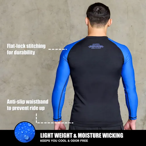 Vista 3 de Elite Sports MMA, BJJJ, No-Gi, protección de entrenamiento de manga corta