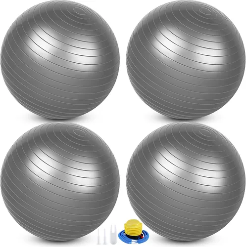 Vista 17 de Leyndo 4 pelotas de ejercicio de yoga de 26 pulgadas, para pilates, embarazo, parto, fitness, con bomba rápida, antiestallido, para mejorar