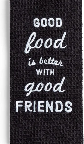 Vista 3 de DEMDACO Good Food Friends - Toalla de cocina extra larga sobre el hombro de mezcla de algodón Boa