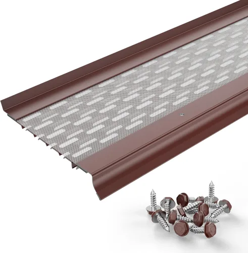 Vista 27 de Micromesh 5 pulgadas Gutter Guards Leaf Protection, 1 Pies Paquete de muestra Bronce oscuro, Malla de acero inoxidable, Cubiertas de canalón