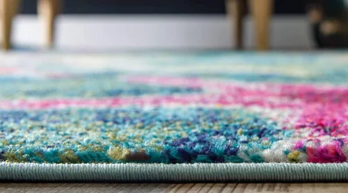 Vista 4 de Alfombra moderna Positano de estilo costero de Loom, Polipropileno, Azul marino