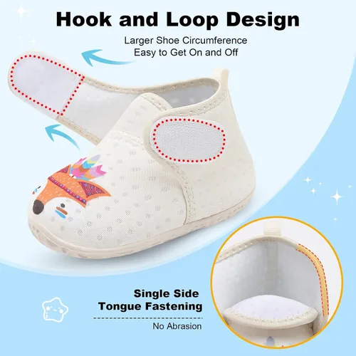 Vista 2 de JOINFREE Zapatillas transpirables para bebés y niñas, zapatos antideslizantes para primeros pasos, zapatos para cuna, zapatos descalzos para bebés