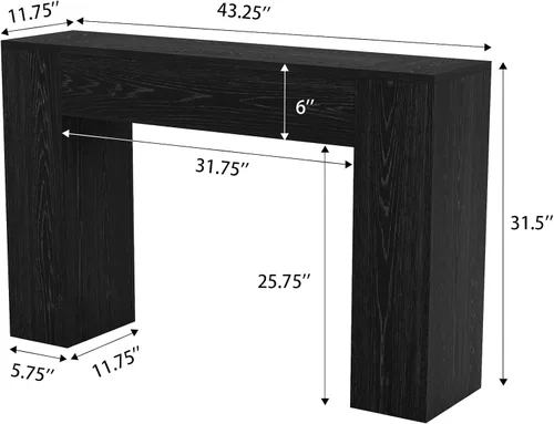 Vista 2 de Epecoya Mesa consola de madera para entrada, sala de estar, mesa de sofá pequeña de 43 pulgadas, consola rectangular de estilo rústico con base