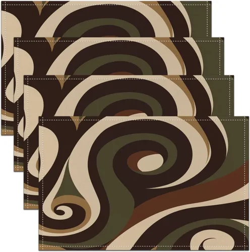 Vista 26 de Modern Circles - Juego de 4 manteles individuales de 12 x 18 pulgadas, patrón geométrico abstracto, decorativo, para niños, adolescentes y adultos