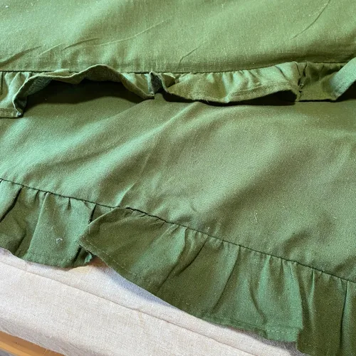 Vista 5 de Green Hemp Duvet Cover with Ruffles 1pc - only Duvet Cover (US Double 80x80")