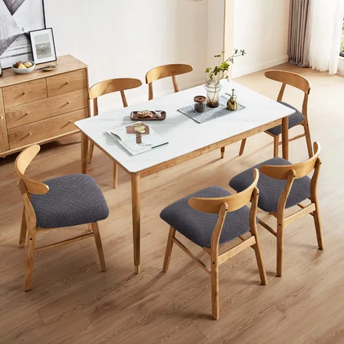 Vista 2 de Genina Fundas Impermeables de Asiento para Silla Fundas de Silla de Comedor Fundas de Asiento Elásticas para Protector de Silla de Comedor Fundas