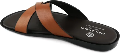 Vista 2 de MARC JOSEPH NEW YORK Sandalias abiertas antideslizantes de cuero genuino para hombre estilo casual cómodas ligeras a la moda para interiores