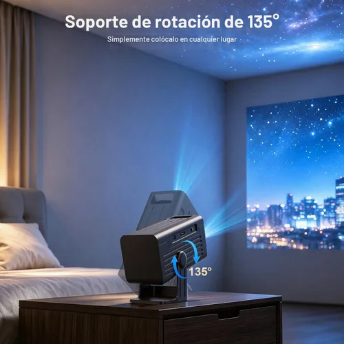 Vista 6 de Mini proyector con Wifi y Bluetooth 4K soporte proyector de película