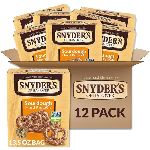 Vista 9 de Snyder's of Hanover Pretzels, pretzels duros de masa madre, caja de 13.5 onzas