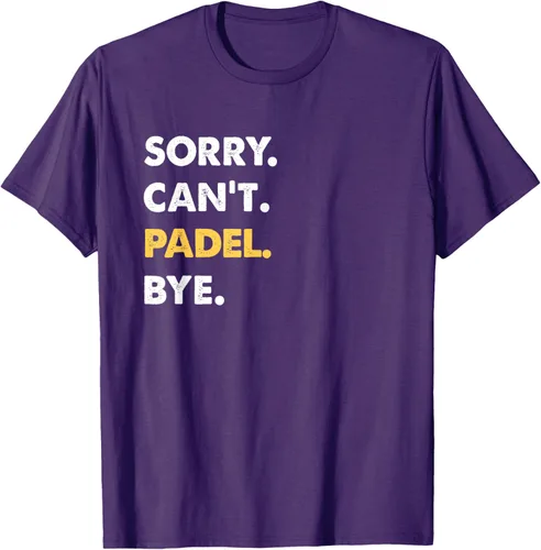 Vista 68 de Sorry Can't Padel Bye Funny Camiseta de Padel, Negro