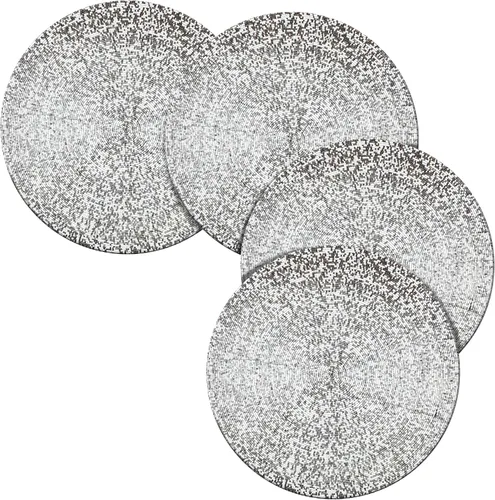 Vista 9 de Cargador Redondo con Cuentas de 13", Blanco, Mantel Decorativo para Mesa de Comedor, Cargador Brillante para Fiestas y Navidad, Decoración de Mesa