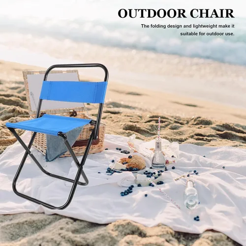 Vista 3 de STOBAZA Silla de camping pequeña y plegable ligera, portátil, para exteriores, diseño ergonómico, fácil almacenamiento y transporte para pesca