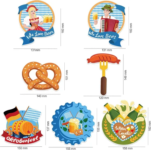 Vista 3 de Decoraciones para fiestas de Oktoberfest, centros de mesa para el Oktoberfest, centros de mesa alemanes para el Oktoberfest, fiesta de cerveza