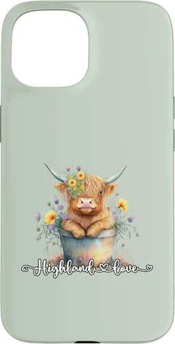 Vista 6 de Lindo bebé Highland vaca ternero amor primavera pastel novedad caso para iPhone 16