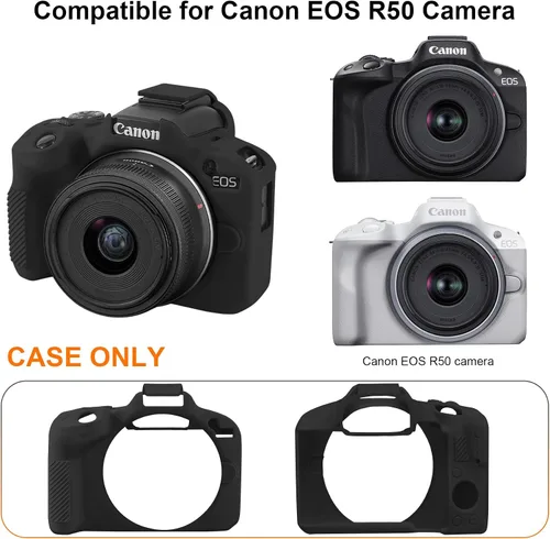 Vista 3 de RAIALL Funda para cámara Canon EOS R50, funda protectora de silicona suave para cámara Canon EOS R50 EOSR50 Vlogging, ligera EOS R50 funda