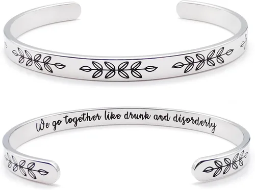 Vista 172 de Pulseras inspiradoras para mujer, joyería de acero inoxidable, con refranes, pulsera motivacional con mensaje oculto, pulseras grabadas para mejor