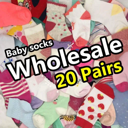 Vista 2 de 20 pares de calcetines para bebés, niños y niñas, de algodón (patrón al azar)