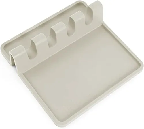 Vista 9 de Zulay Kitchen - Reposa utensilios de silicona con bandeja antigoteo para múltiples utensilios de cocina, reposacucharas sin BPA y resistente al