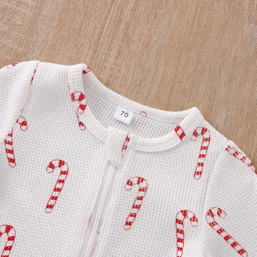 Vista 4 de Qiylii Baby Girls Christmas Pajamas Footies Zip-Up Romper Sleepers Pjs Baby Sleep and Play Pyjama