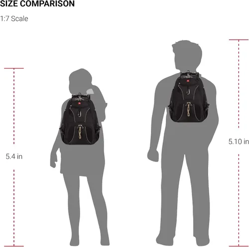 Vista 7 de SwissGear Mochila para laptop 1923 ScanSmart TSA, se adapta a la mayoría de portátiles y tabletas de 17 pulgadas