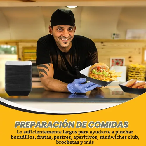 Vista 5 de Yinkin - 100 bandejas desechables de papel para servir nachos, 1 libra Negro