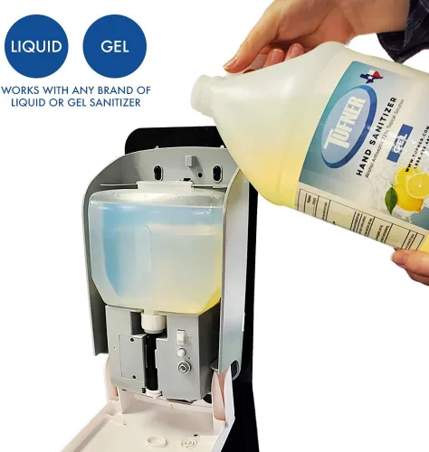 Vista 2 de Optima Scale Soporte de suelo universal para manos libres, dispensador de desinfectante de manos libres, fabricado en Estados Unidos