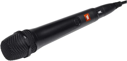 Vista 3 de JBL PartyBox Mic 100: Micrófono vocal dinámico con cable (1 m), rendimiento de calidad JBL, tapa de malla de alambre con parabrisas, fácil de usar