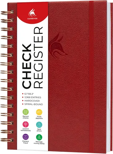 Vista 9 de Clever Fox Registro de cheques para chequera personal - Registro de cheques - Registro de chequera - Libro contable - Líneas de entrada 3968, 6.1 x