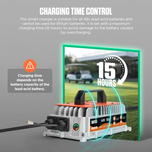 Vista 5 de CMTOOL Cargador de batería para carrito de golf de 48V 18AMP para Yamaha