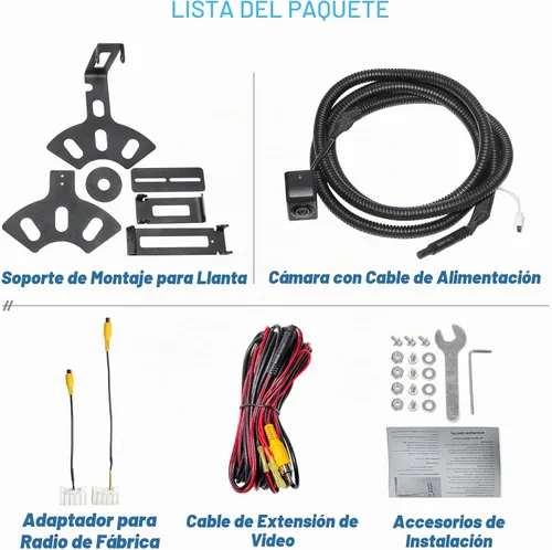 Vista 6 de EWAY Light 2.0 - Cámara de respaldo de neumáticos de repuesto para Jeep Wrangler JK Compass Commander Patriot Liberty 2007-2018, soportes ajustables