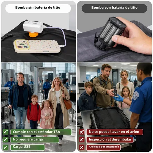 Vista 2 de Bolsas de vacío de viaje, bolsa de compresión de vacío impermeable IPX8 Bolsas de vacío para viajes con bomba sin batería, TSA bolsas