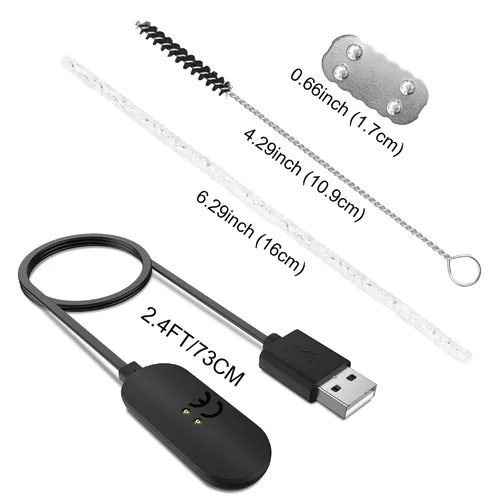 Vista 6 de MP mypole Base de cable USB para accesorios de repuesto (con 3 pantallas adicionales, 5+2 cepillos de limpieza)
